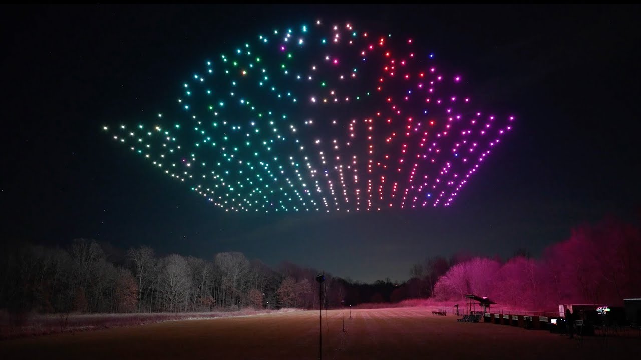 Drones array formed impressive