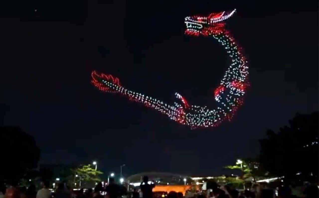 Shanghai dragon drone show